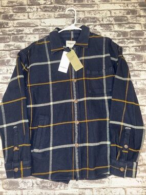 Goodfellow & Co. Men’s Heavyweight Flannel Blue/Grey/Yellow Size M NWT